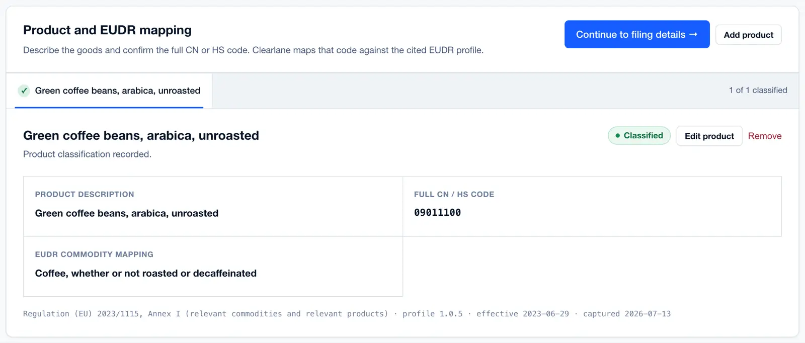 Clearlane — Product and EUDR mapping